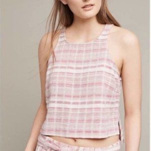 Anthro Saturday Sunday Pink Striped Linen Tank